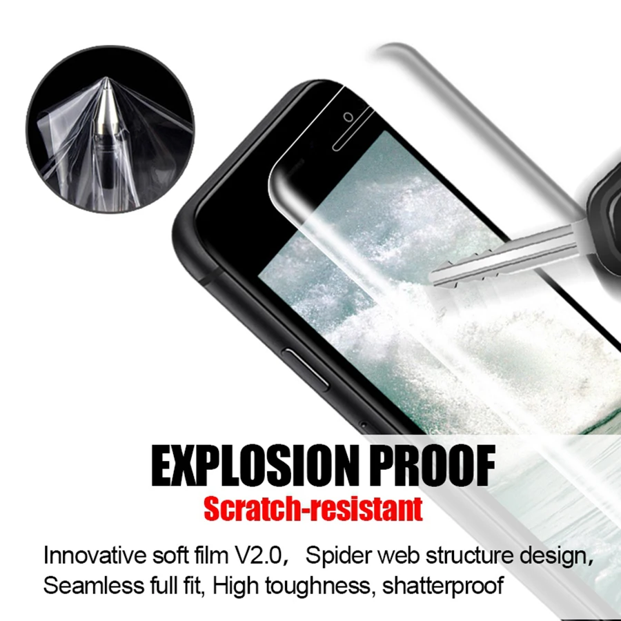 10PCS iPhone 11 Pro Max Hydrogel Film Screen Protector - Full Glue Cover Sticker Film for iPhone X XR XS Max