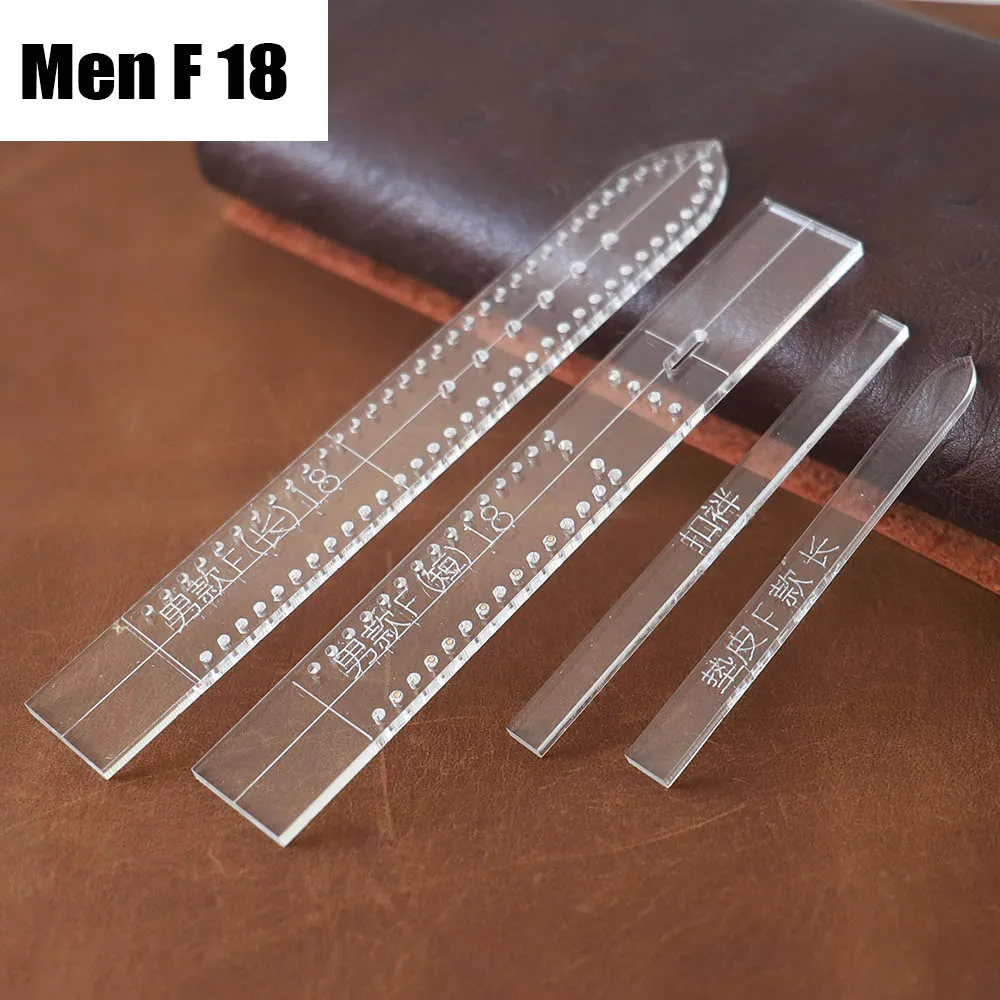 MEN-F18-1SET Прозрачный акриловый ремешок для часов, трафарет, шаблон, сделай сам, кожаный инструмент для рукоделия, товары для дома, принадлежности для наручных часов, форма для мужчин - Цвет: MEN-F18-1SET