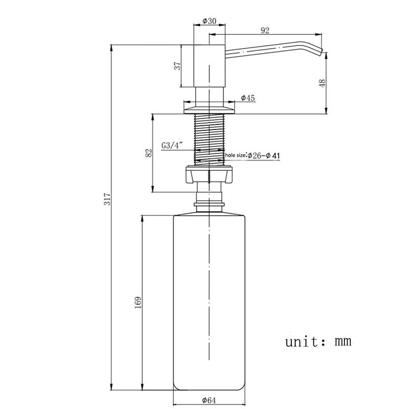 

Bathroom Soap Dispenser For Liquid Soap Lotion Dispensers Tools Stainless Steel Head + ABS Bottle