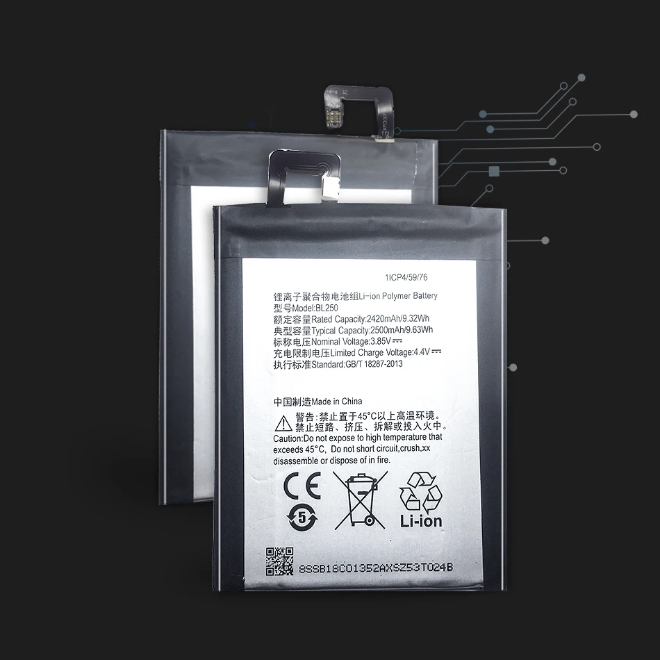 

BL250 2420mAh For Lenovo VIBE S1 S1c50 S1a40 Lithium Polymer Cell Phone Battery For Lenovo VIBE S1 S1c50 S1a40