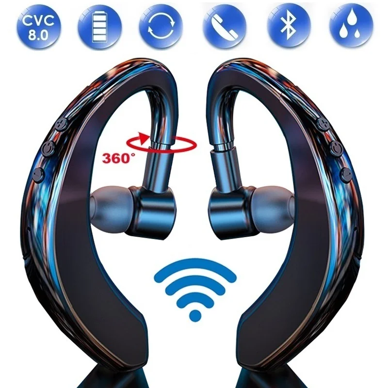 Беспроводные наушники с ушным крючком Bluetooth 5 0 водонепроницаемая Спортивная