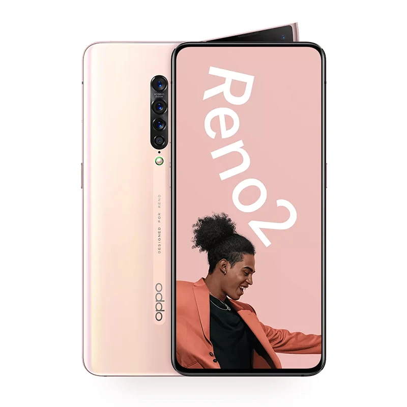 Розовый OPPO Reno 2 Мобильный телефон Snapdragon 730G Восьмиядерный 8G+ 128G 48MP камера телефон VOOC 3,0 экран отпечаток пальца 5x зум OIS - Цвет: Розовый