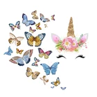 Термонаклейка с бабочкой для одежды, яркая наклейка на одежду, виниловая термоаппликация