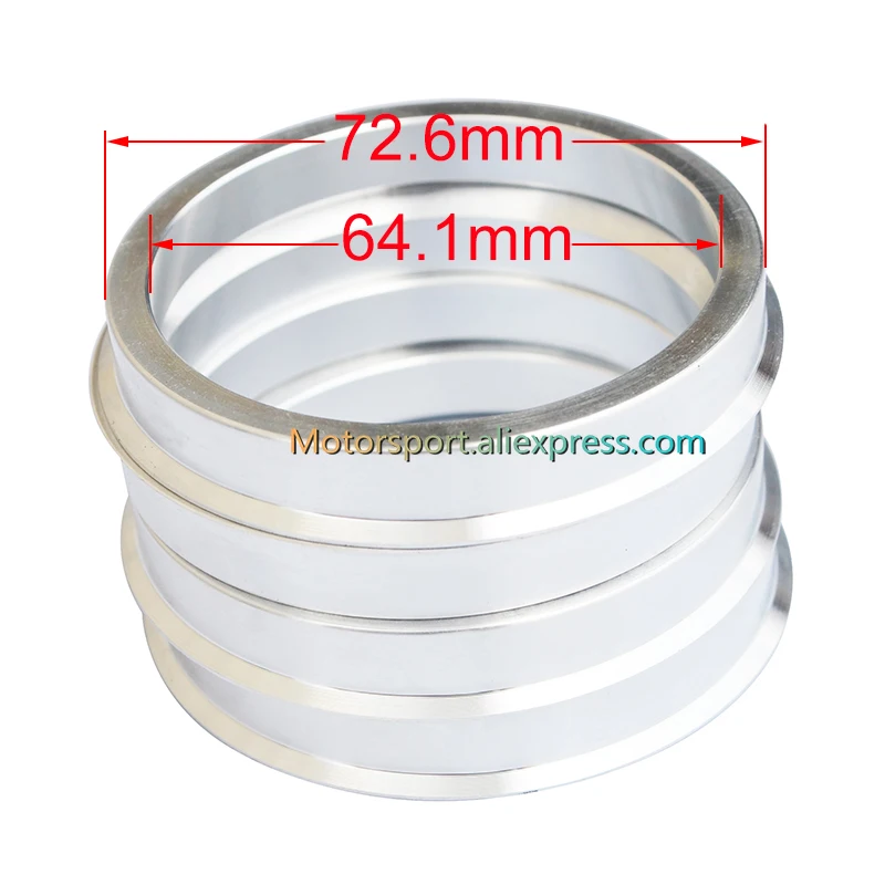 

4pcs High Quality Aluminum OD 72.6 to ID 64.1/60.1/57.1 Wheel Spacer Hub Centric Rings