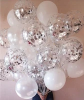 30pcs 12inch silver confetti balloon happy birthday wedding party decor globos pearl white air helium balls baby shower supplies