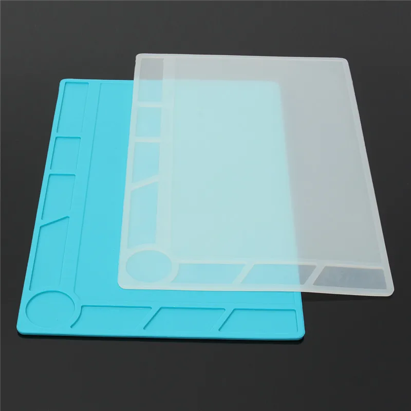 

338mmx228 mmx3mm Heat Insulation Silicone Pad Desk Mat Maintenance Platform Screw Mat Electrical BGA Soldering Repair Station