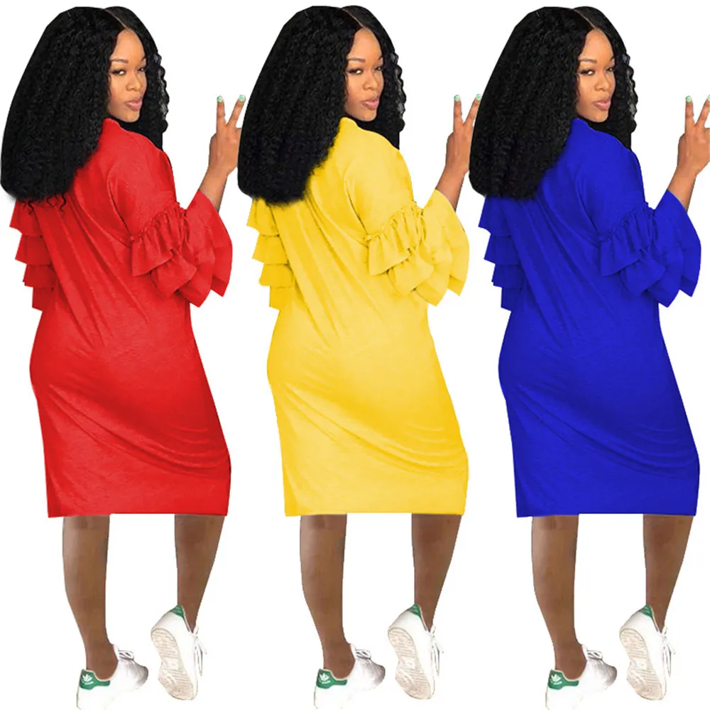 Женские весенние Свободные повседневные платья с рукавами 2020 модное платье