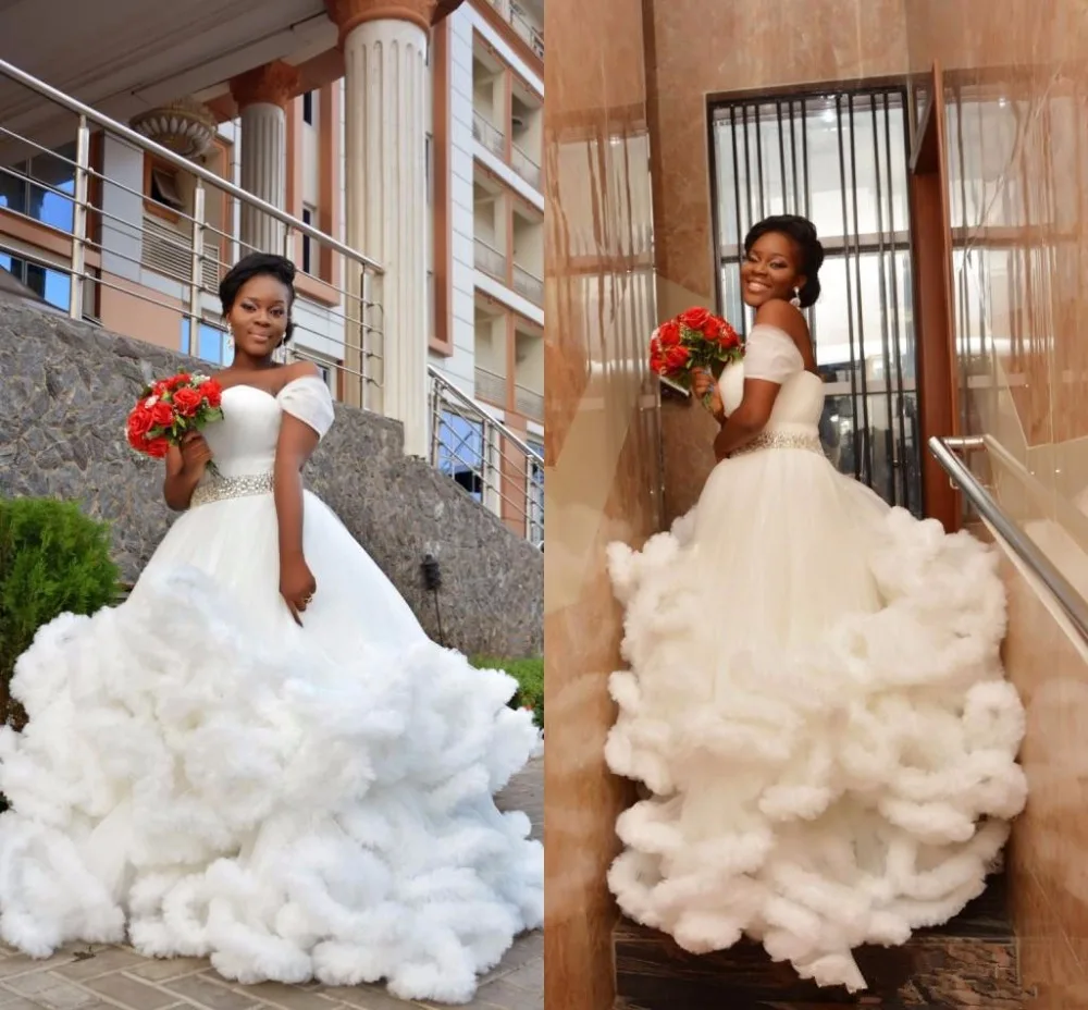 

New Arrival Ball Gown Sweetheart Ruffle Off the Shoulder Wedding Gown Bridal Dresses 2020