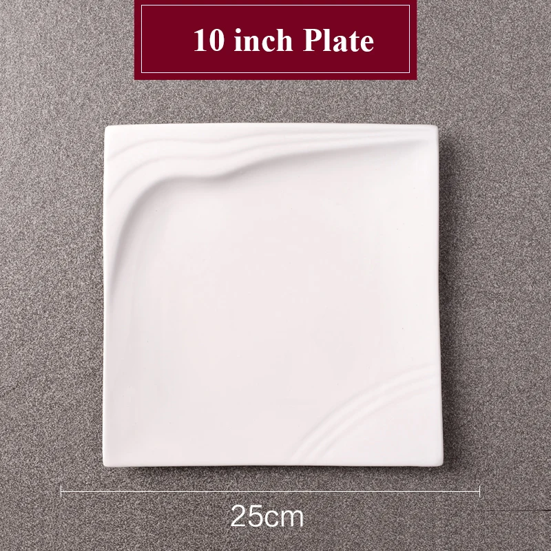 Тарелка для еды креативные чисто белые керамические тарелки квадратная Западная