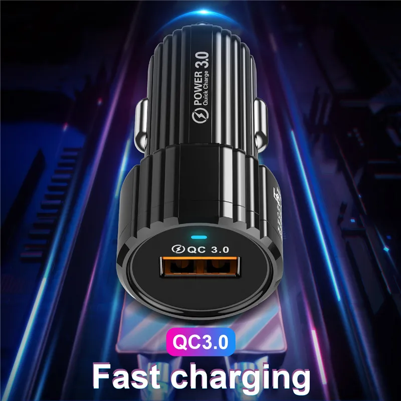 Автомобильное зарядное устройство Tkey с двумя USB портами QC 3 0|Зарядные устройства