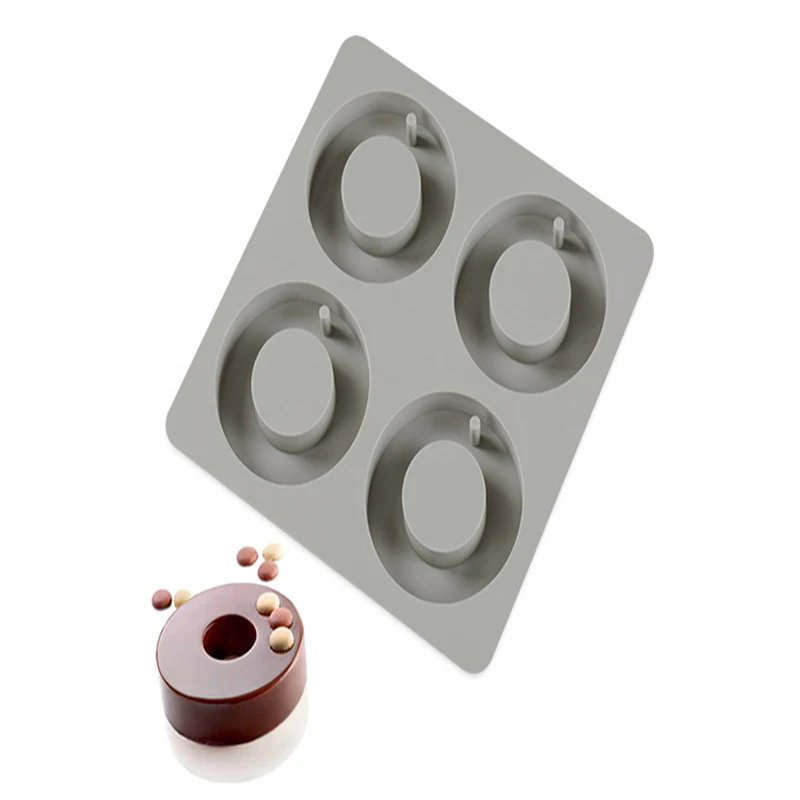 

Round Silicone DIY4 Chocolate Fudge Mold Cake Decoration Ice Mold Jelly Tray With Hanging Holes Kitchen Baking Tools BG004