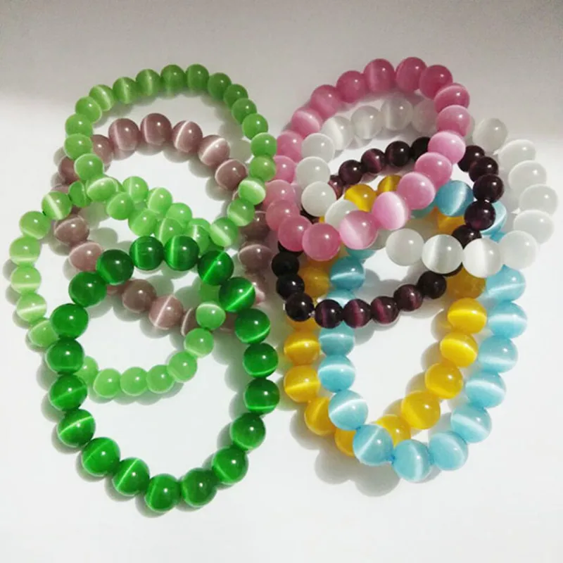 8 цветов натуральный милый 8/10 мм розовый зеленый синий опал бусы браслет ручной
