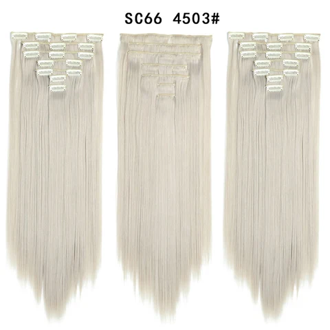 Синтетические пряди для наращивания волос BUDABUDABUDA, 22 дюйма, омбре, черные и светлые