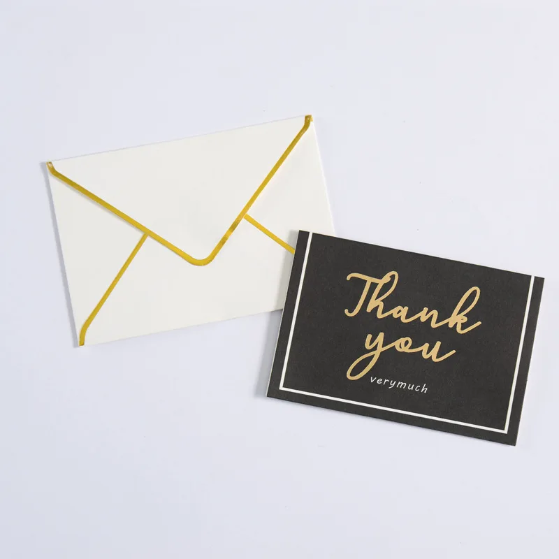 Простая открытка спасибо бронзированный конверт для праздничного приглашения с