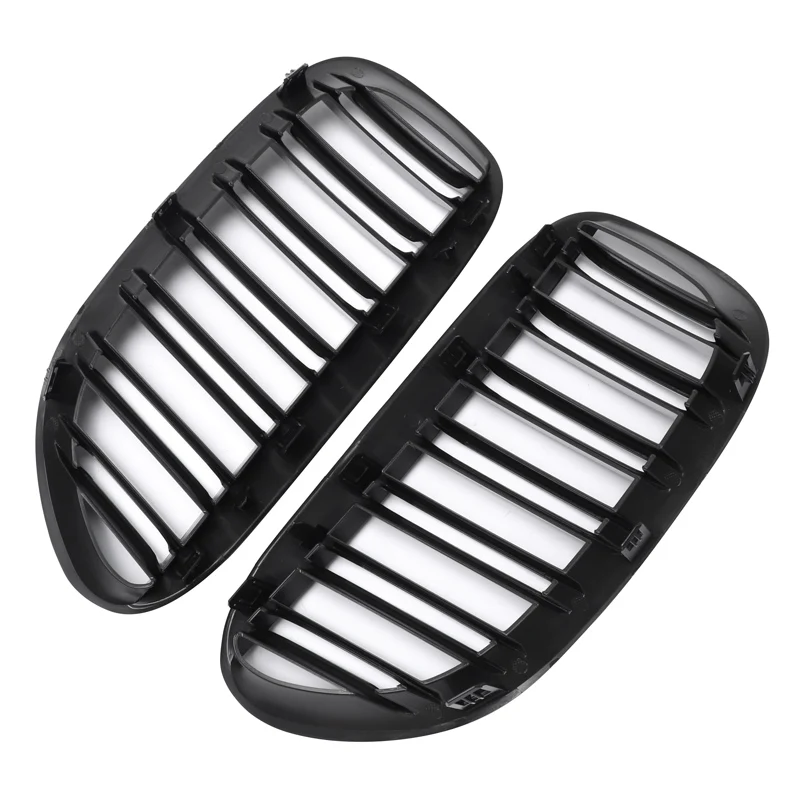 

MagicKit Dual Slats Front Bumper Grille Glossy Black For 2004-2010 BMW 6-Series E64 E63