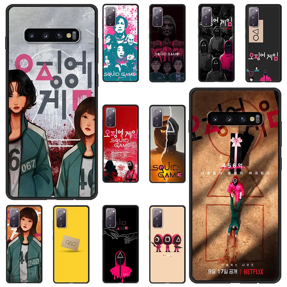 

TV Movie Squid Game Phone Case For Samsung S20 FE Note 20 10 Ulrta S21 Cover Soft For Samsung S10 S10E S10 S9 Plus Fundas Shell