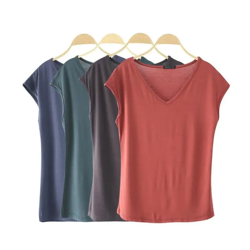 Футболка женская облегающая с V-образным вырезом 1101 | Женская одежда