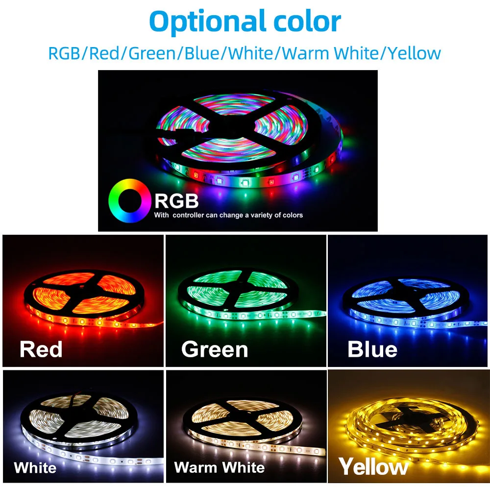 RGB Светодиодная лента 5 м 300 светодиодный s светодиодная лента световой полосы 12 В 2A Fiexble свет рождественский Настольный Декор лампа для ТВ фоновое освещение
