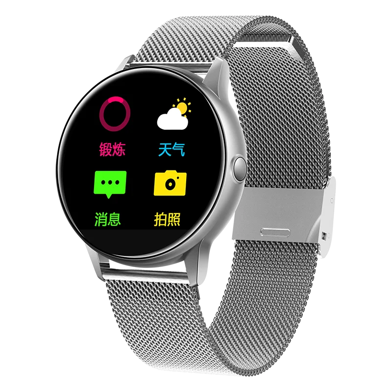 silver metal Lerbyee Смарт часы C009 водонепроницаемый IP67 монитор сердечного ритма женские часы полный экран сенсорный смарт часы мужские спортивные часы горячая распродажа - Цвет: silver metal