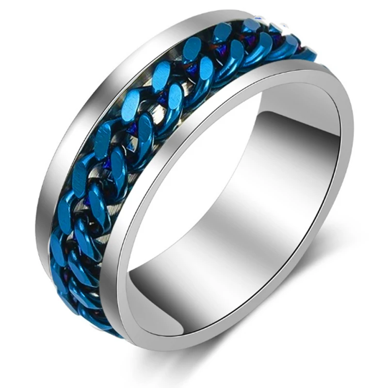 

Gothic Accessories Ring 2021 Vintage Jewelry Rotatable Titanium Steel Women Fashion Bridal Sets Party Oval Metal Classic 8mm