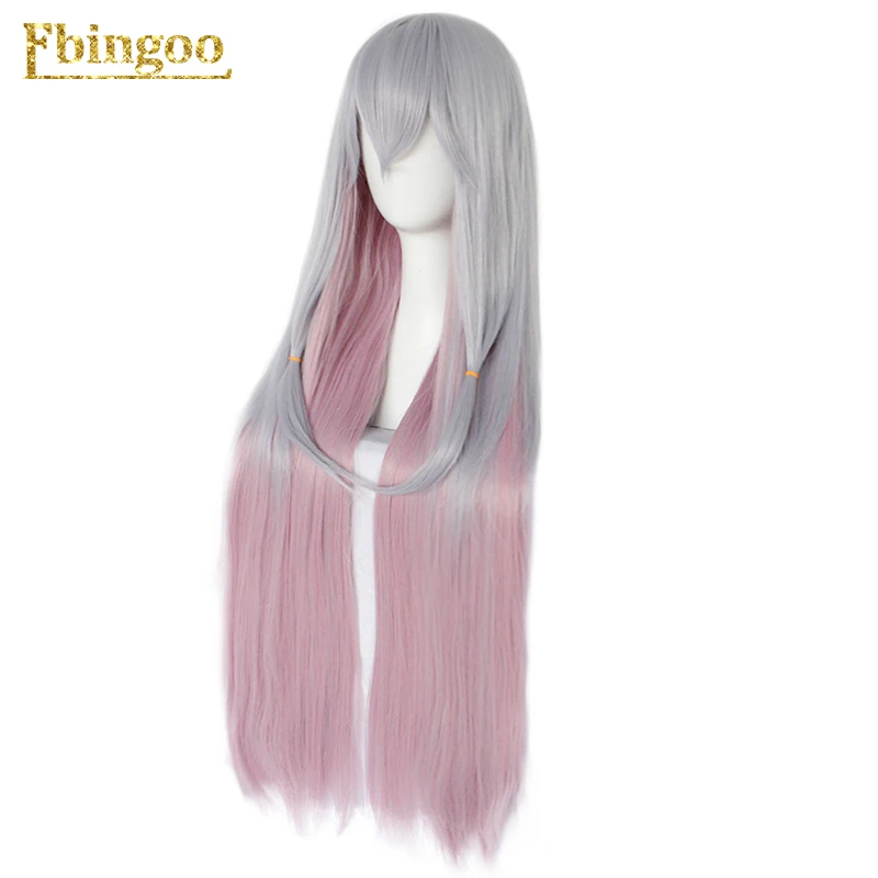 Ebingoo Hair cap+ No Game No Life Shiro натуральный длинный прямой 2 тона синий фиолетовый микс Синтетический Косплей парик для Хэллоуина