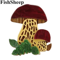 fishsheep cute mushroom acrylic brooches fashion resin plants large brooch pins lapel for women kids coat dress accessories