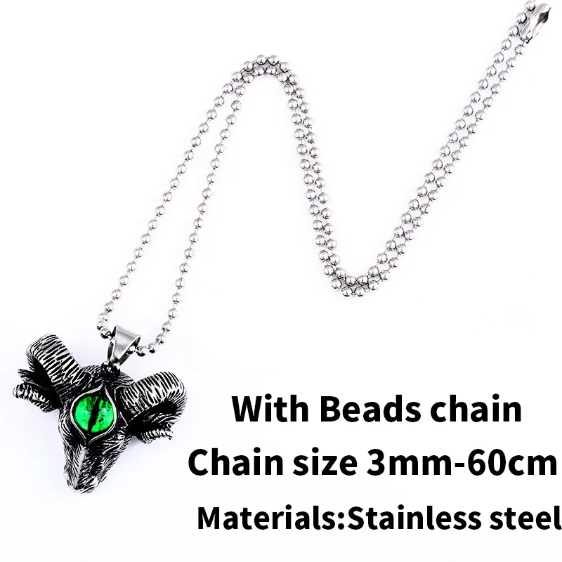 pendant with bead Стальной солдат, высокое качество, нержавеющая сталь, животное, кулон, антикварное мужское ожерелье, Викинг, колье, ювелирные изделия - Окраска металла: pendant with bead