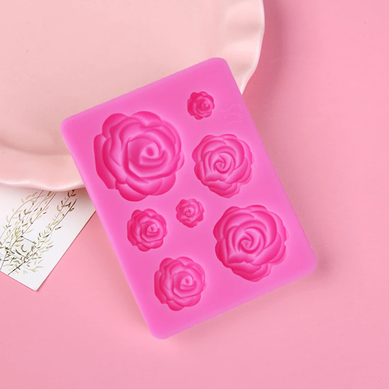 

Rose Flower Silicone Molds Wedding Cupcake Topper Fondant Cake Decorating Tools Sugarcraft Candy Clay Chocolate Gumpaste Moulds
