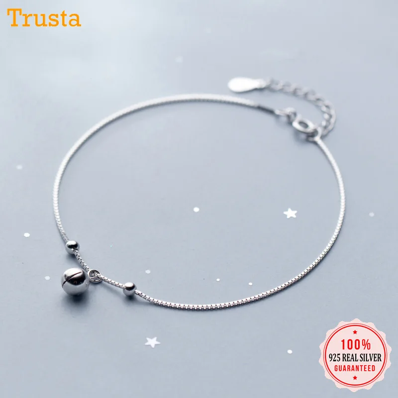 Trustdavis, 925 пробы, серебряные, женские, модные, китайские, очаровательные, с колокольчиком, ножные браслеты для женщин, девочек, подарок на день рождения, 925, ювелирные изделия, DS1483