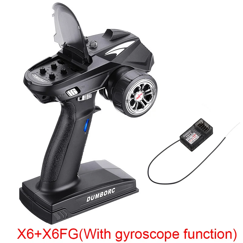 

RC X6 2.4G 6CH Transmitter with X6FG/ X6F GYROReceiver LED Light Set for 1/10 1/8 Crawler Axial SCX10 D90 RC Car Boat