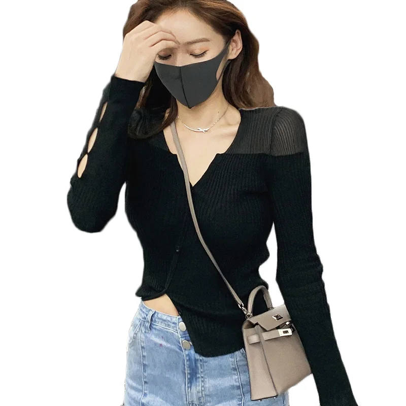 

BETHQUENOY Cardigan Knitted Sweater Women 2021 Sexy Clothes Fall Pull Femme Chandails Chaquetas De Mujer Sueter Kobieta Swetry
