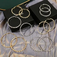 new shiny zircon luxury womens rhinestone earrings shiny crystal exaggerated earrings fashion jewelry large round earrings