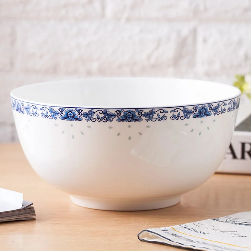 7/8 дюймовые большие чаши для супа китайские синие и белые фарфоровые