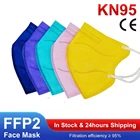 FFP2 KN95 маски со ртом для лица, детские защитные маски, 5-слойные фильтры, дышащие многоразовые маски для лица с сертификатом CE