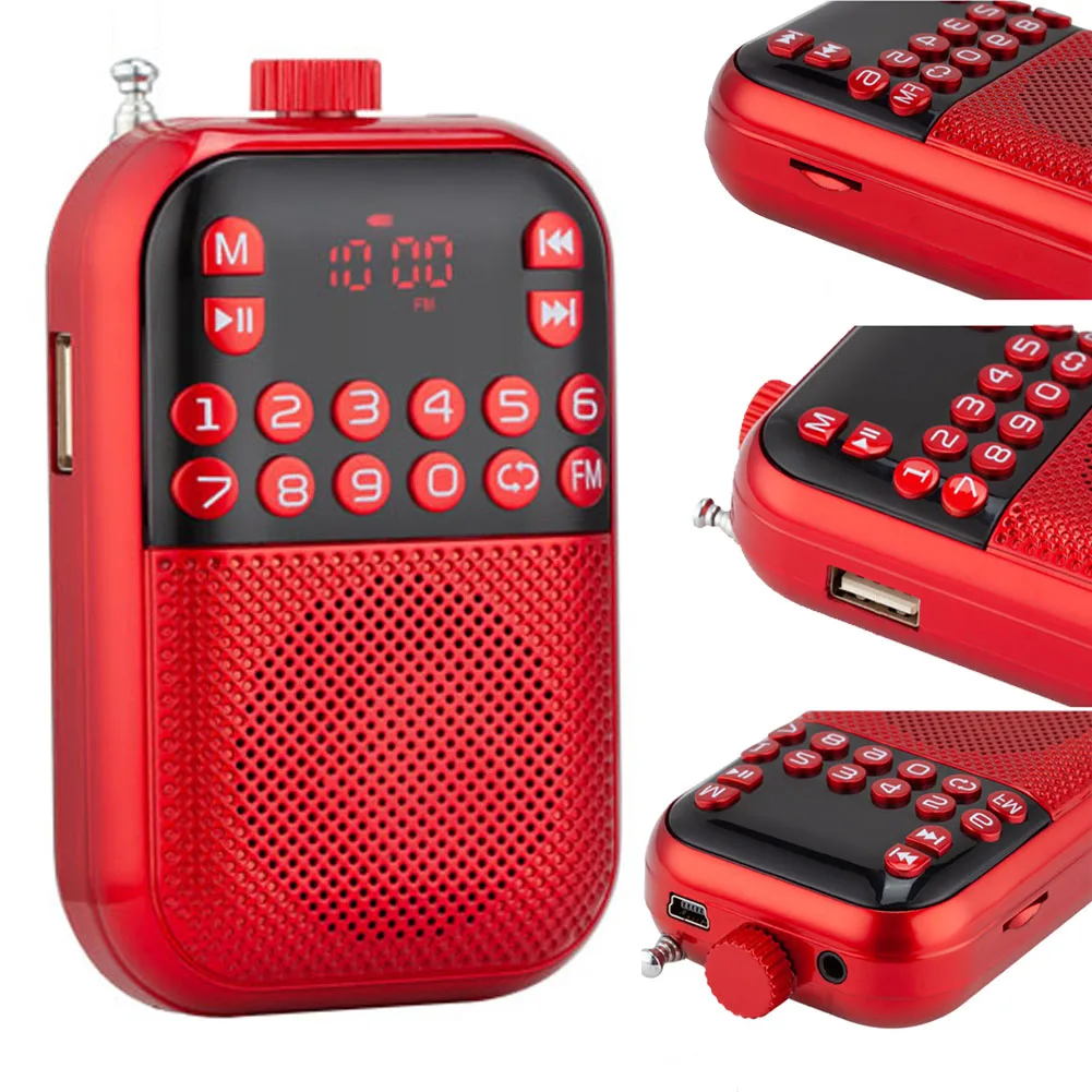 Мини приемник музыкальный плеер ЖК дисплей fm радио USB Перезаряжаемый