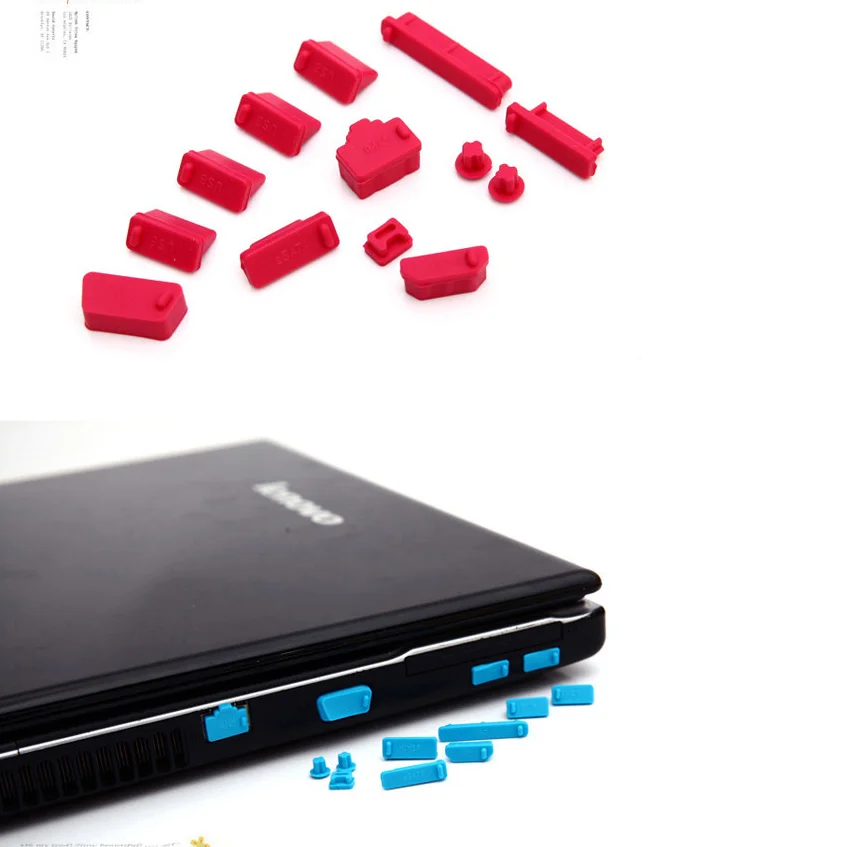 13pcs/set Colorful Silicone Anti Dust Plug Cover Stopper Laptop dust plug laptop dustproof usb Computer Accessories |