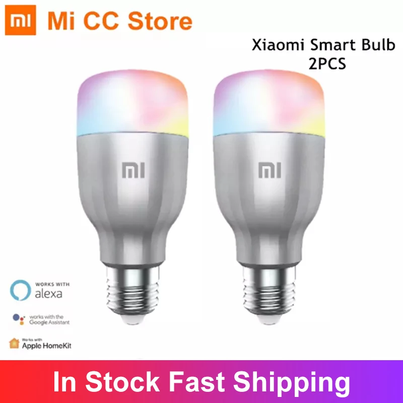 

Умная светодиодная лампочка Xiaomi Mi E27, белая или цветная лампочка с дистанционным управлением через приложение 10 Вт, с Wi-Fi и голосовым управле...