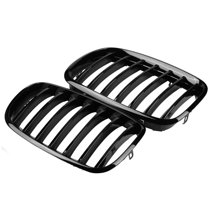 Автомобильный глянец Черный передний бампер впускная решетка для почек BMW E70 E71 X5