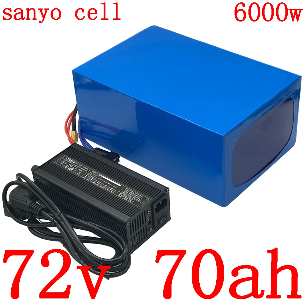 72V батарея 72V Аккумуляторный отсек для электрического велосипеда 72V 4000W 5000W 6000W электрический скутер батарея 72V 70AH литиевая батарея применение sanyo ячейки