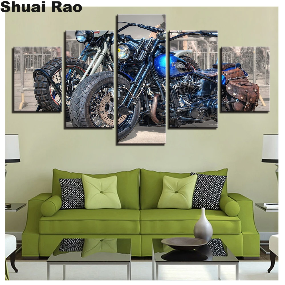 

5 Pieces Diamond Embroidery Motorcycle pattern 5D Diy Daimond Art Painting Cross Stitch Kit Mosaic Puzzle Picture Home Decor