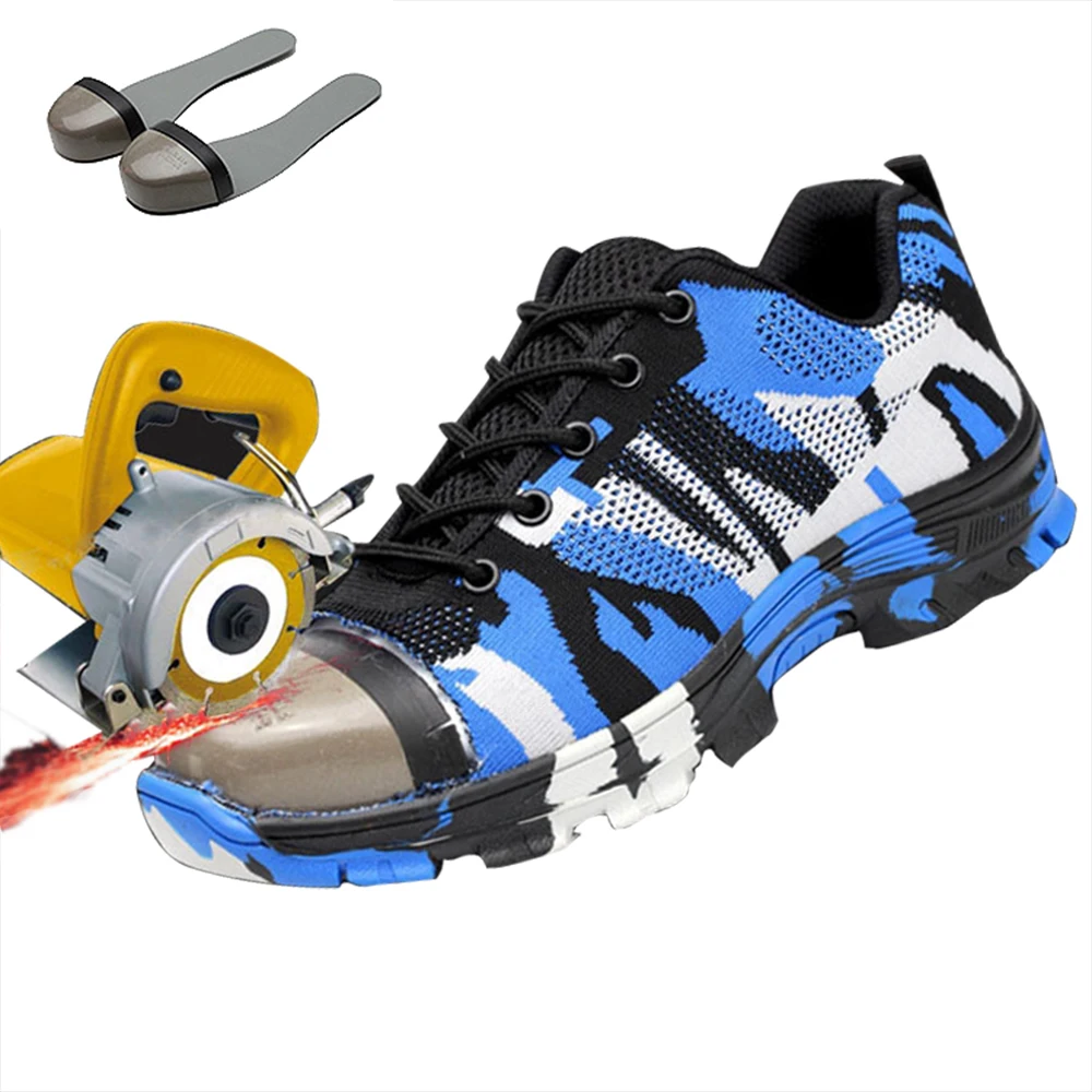 zuoxiangru Camo Safety Work Shoes Boots For Men Male Protective Steel Toe Cap Anti-Smashing Construction Snea | Обувь