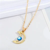 moon necklace jewelry choker gold color chain eye pendant necklaces for couple men women lovers girls boys lady female gift
