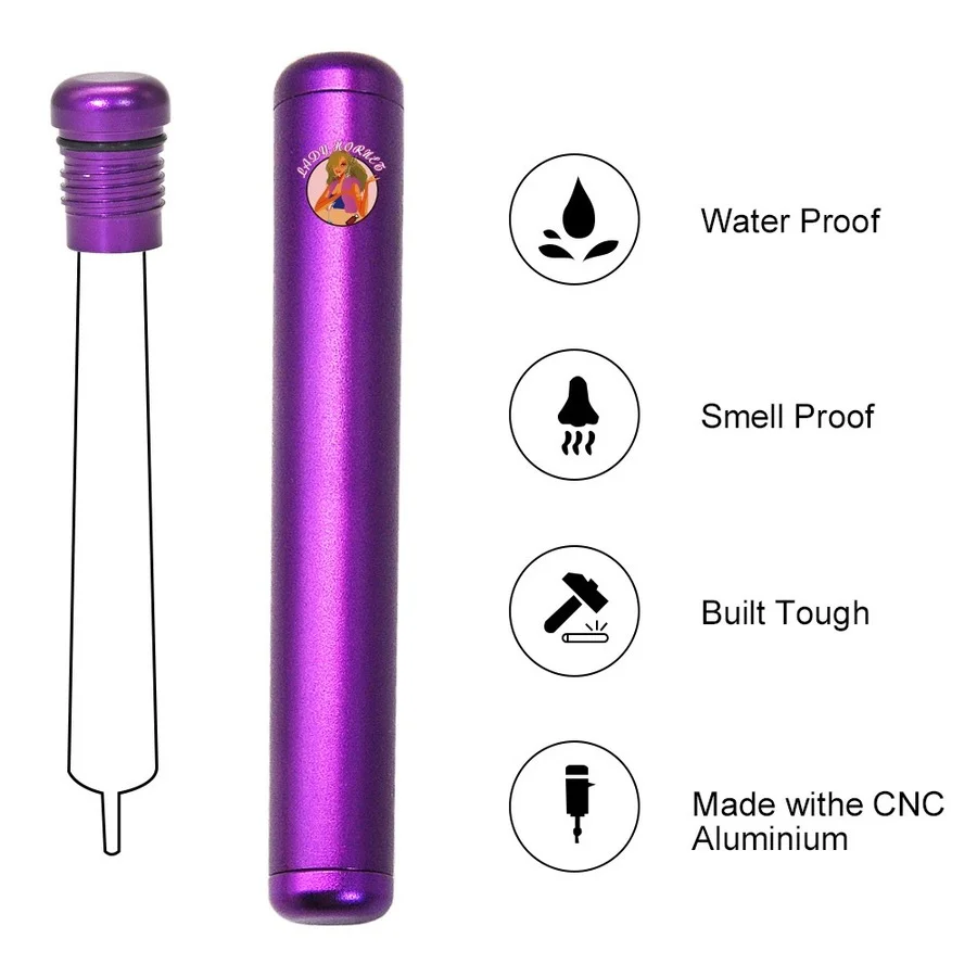 

110mm Weed Storage Doob Tube Stash Jar Holder Storage Aircraft Aluminum Metal Airtight Waterproof Pill Box Smoking Accessories