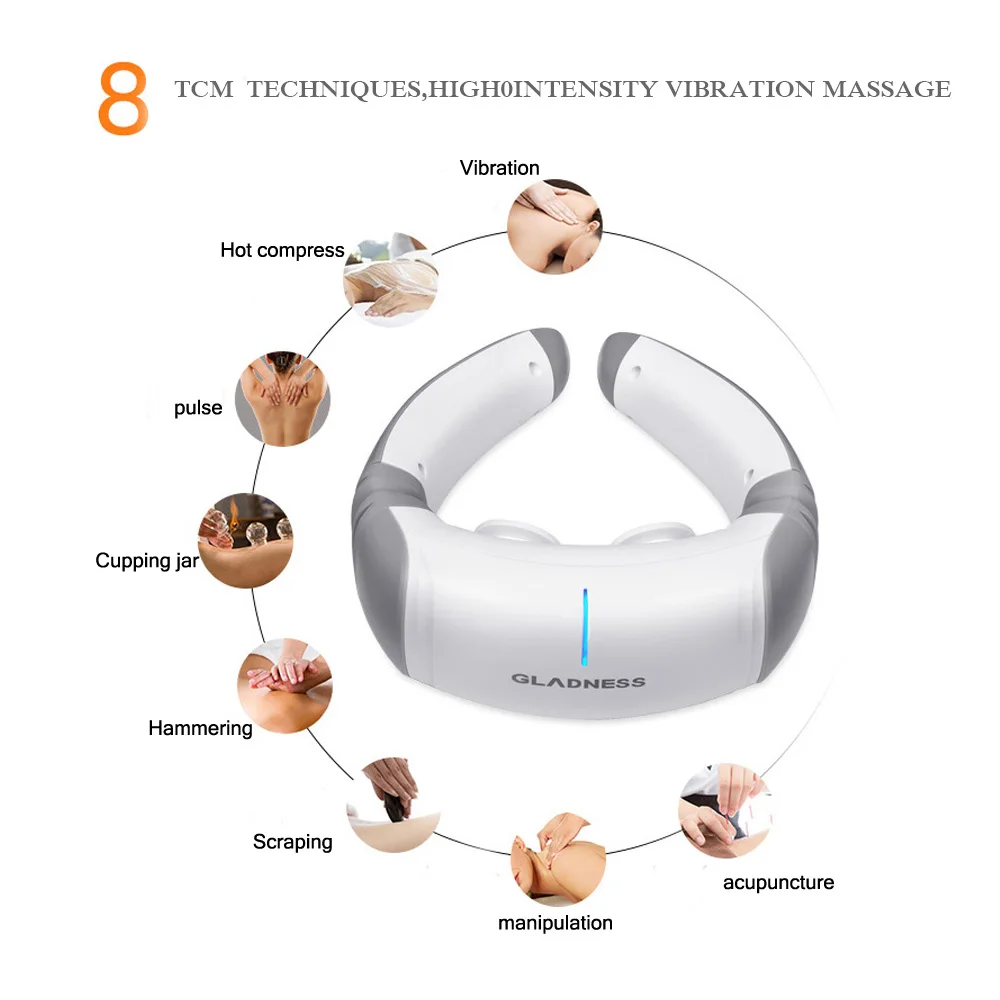 Electric Pulse Neck Massager Cervical Vertebra Impulse Massage Physical Acupuncture MagneticTherapy Pain Relief Tool | Красота и