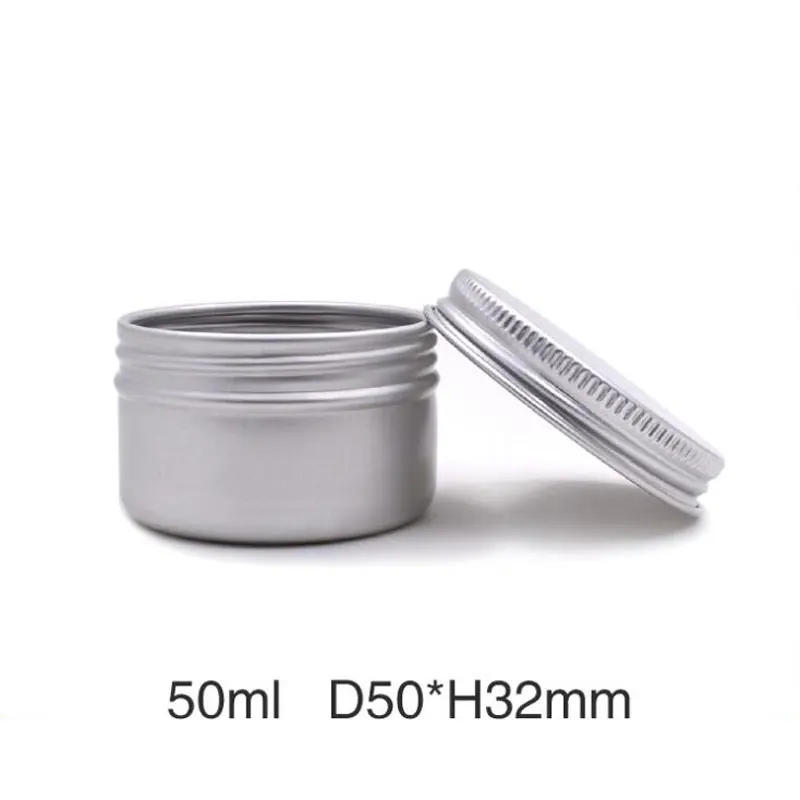 Многоразовая алюминиевая металлическая круглая баночка для крема 50 мл 25