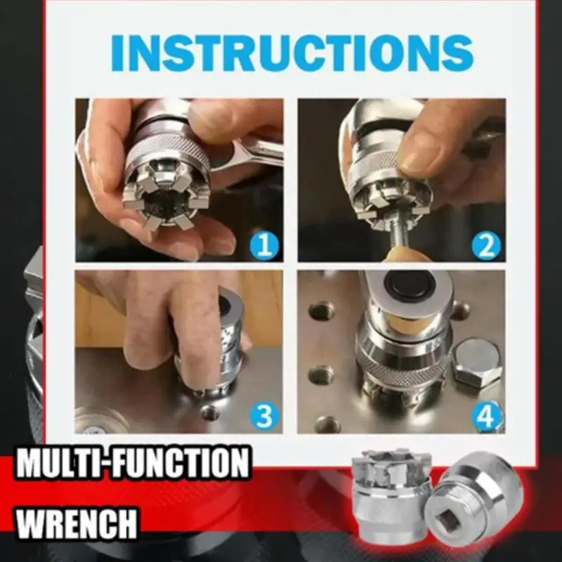 

1PC 3/8 Inch Drive 10-19mm Adjustable Hex Universal Socket Wrench Torque Wrench Adapter Spanner Ratchet Spanners Universal Tools