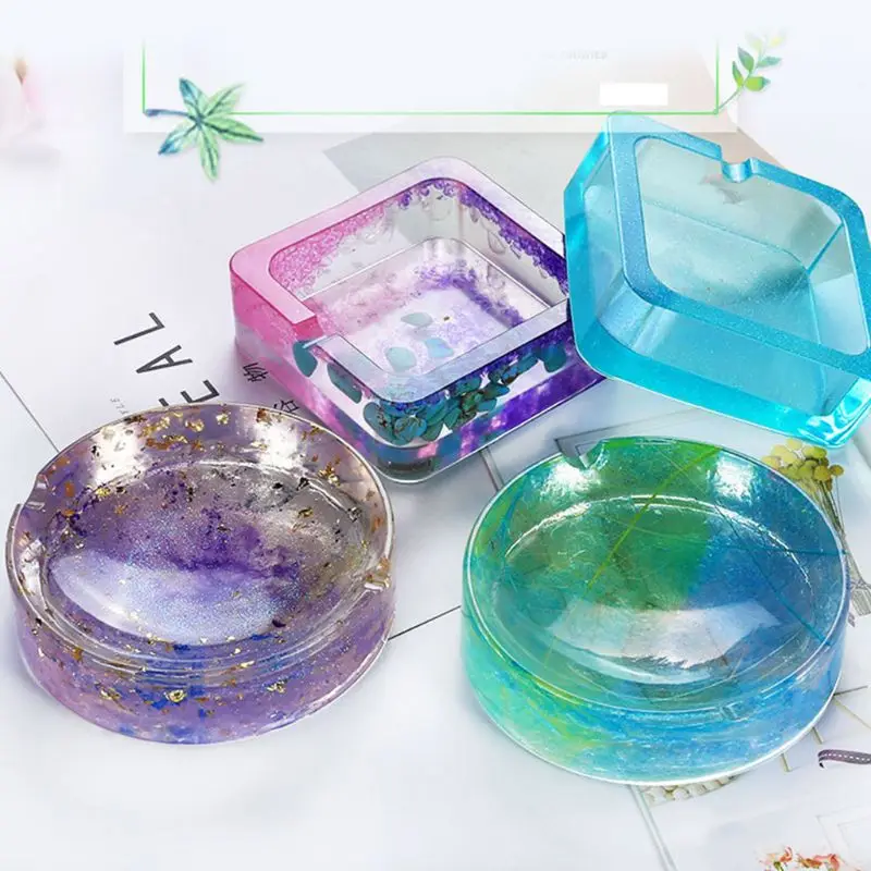 

1 Set Resin Crystal Epoxy Mold Round Square Cylinder Pen Holder Ashtray Casting Silicone Mould DIY Crafts Making Tool