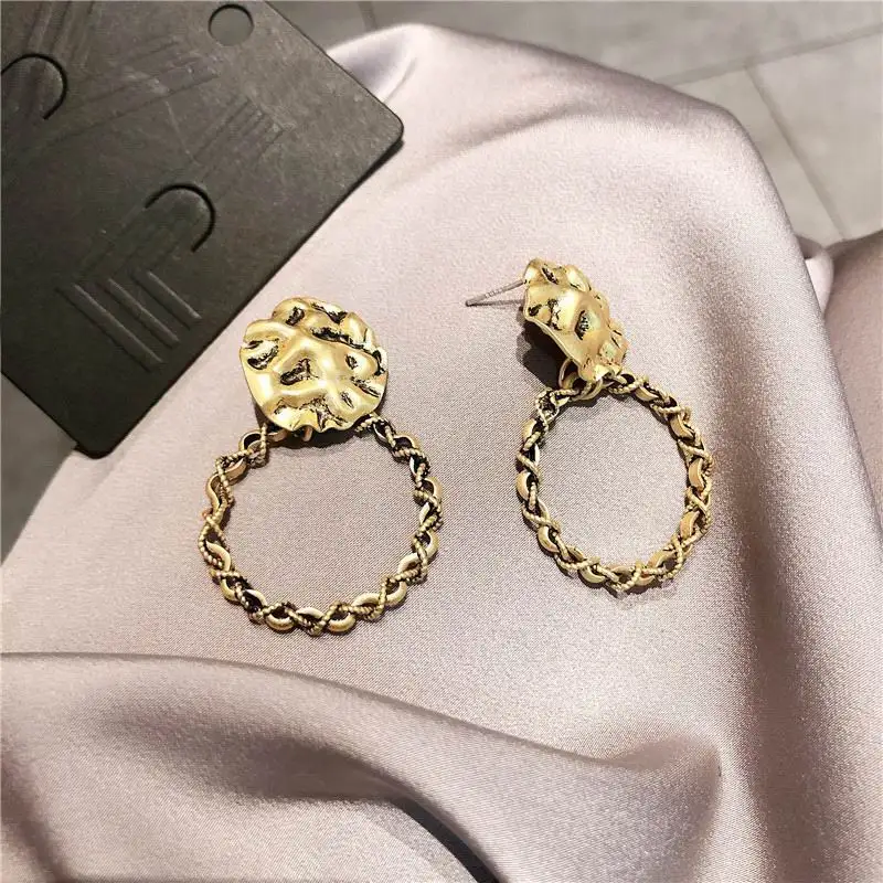 

Vintage Slice Circle Geometric Drop Earrings For Women 2020 New Jewelry Statement Earings Hip Hop Styles