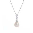 MADALENA SARARA AAAA кубическая инкрустация цирконием 8 мм пресноводный жемчуг Женское Ожерелье ювелирный набор S925 подвеска цепочка