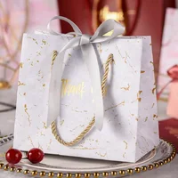 10/20/30 Pcs 8X16X10cm Candy Box Set Marble Paper Gift Bag Party Favor Gift Box for Christmas Wedding Favors Gift Packaging Box